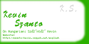 kevin szanto business card